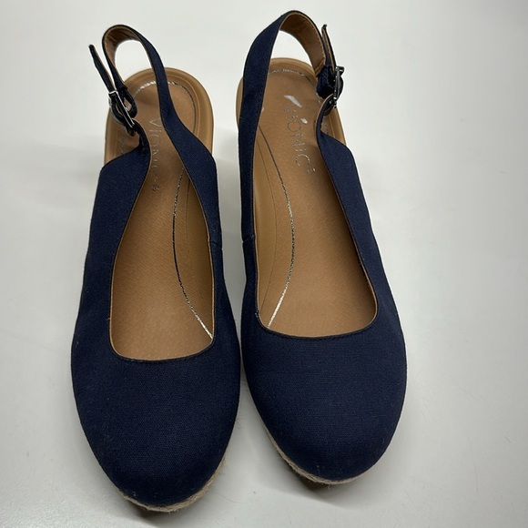 Vionic Coralina Supportive Wedge Sandal Shoes Wedges Navy Blue Women’s Size 9.5 - Picture 4 of 10